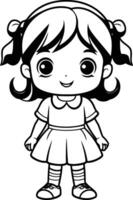 mignonne peu fille dessin animé mascotte personnage illustration. vecteur