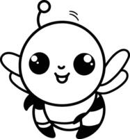 mignonne dessin animé abeille. isolé sur blanc Contexte. vecteur