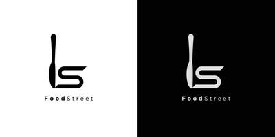 création de logo de restaurant initiales ls vecteur