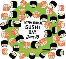 journée internationale des sushis vecteur