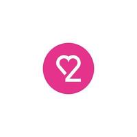 un design de logo d'amour 2 simple et romantique 1 vecteur