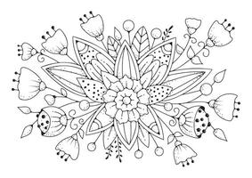 floral ornement coloration page. art thérapie pour les enfants et adultes. noir blanc fleurs Contexte pour coloration. vecteur