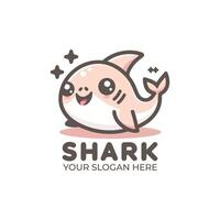 mignonne requin logo conception vecteur