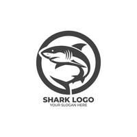 Facile monogramme logo conception de requin vecteur