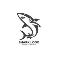 Facile monogramme logo conception de requin vecteur