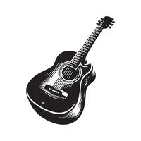 guitare silhouette plat illustration. vecteur