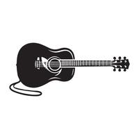 guitare silhouette plat illustration. vecteur