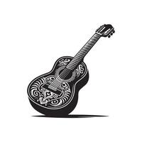 guitare silhouette plat illustration. vecteur