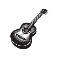 guitare silhouette plat illustration. vecteur