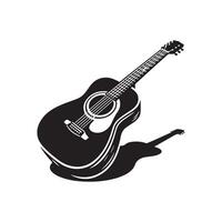 guitare silhouette plat illustration. vecteur