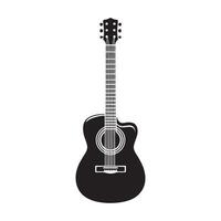 guitare silhouette plat illustration. vecteur