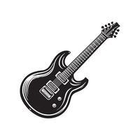 guitare silhouette plat illustration. vecteur