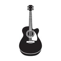 guitare silhouette plat illustration. vecteur