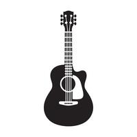 guitare silhouette plat illustration. vecteur