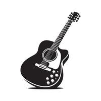 guitare silhouette plat illustration. vecteur