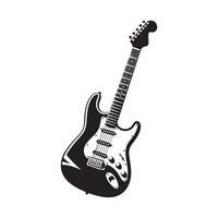 guitare silhouette plat illustration. vecteur