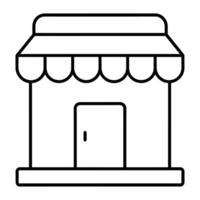 commerce électronique boutique contour icône en ligne boutique icône en ligne achats icône vecteur