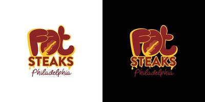 logo de steak au fromage attrayant et cool vecteur