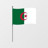 Algérie nationale drapeau sur mât de drapeau. illustration. vecteur