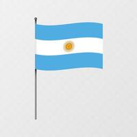 Argentine nationale drapeau sur mât de drapeau. illustration. vecteur