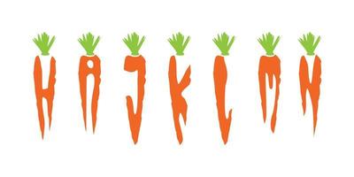 conception d'illustration de carotte lettre alphabet simple et colorée 1 vecteur