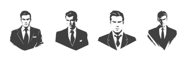 ensemble de silhouettes de affaires Hommes personnages, généré ai vecteur