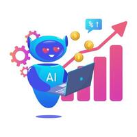 robot ai Ventes amélioration. commerce bot Stock commerce concept artificiel intelligence abstrait Contexte vecteur