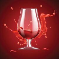 rouge du vin verre avec rouge éclaboussure, liquide rouge boisson Contexte vecteur