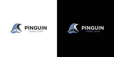 création de logo de maison de pingouin unique et moderne vecteur