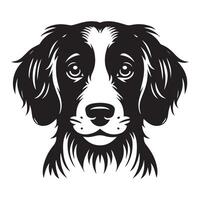 un aimant Bretagne épagneul chien visage illustration dans noir et blanc vecteur