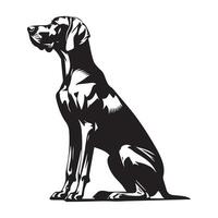 une fidèle vizsla chien illustration dans noir et blanc vecteur