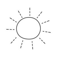 Soleil griffonnage ligne élément vecteur