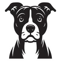 amstaff chien - une craintif américain Staffordshire terrier chien visage illustration vecteur