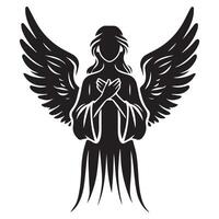 une bénédiction ange illustration dans noir et blanc vecteur