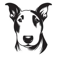 une aimant taureau terrier chien visage illustration dans noir et blanc vecteur