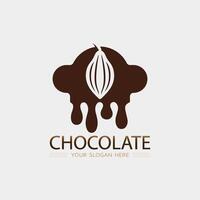 Chocolat et cacao logo icône conception illustration vecteur