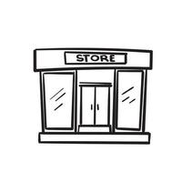 doodle magasin icône illustration vecteur fond isolé