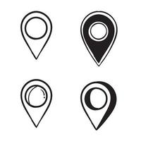point de localisation de coordonnées dessinées à la main gps doodle icône vecteur isolé