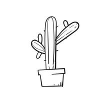 vecteur d'illustration de cactus doodle dessinés à la main