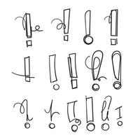 icône d'illustration de point d'exclamation doodle dessiné à la main vecteur