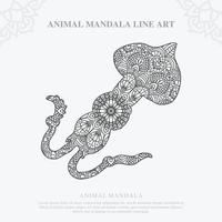 mandala animal. éléments décoratifs vintage. motif oriental, illustration vectorielle. vecteur