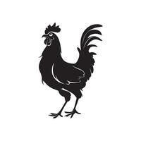 silhouette de une poule poulet vecteur