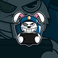 lapin police e-sport logo vecteur équipe de jeu mobile