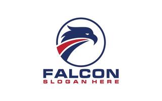 faucon ou Aigle tête logo conception modèle pour conception mascotte étiquette badge emblème ou autre l'image de marque vecteur