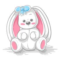 Lapin en peluche mignon - illustration de dessin animé. vecteur