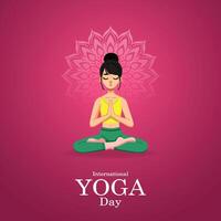 international yoga jour, . illustration, yoga journée affiche, social médias poste. affiche, poste, content, vecteur