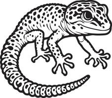 léopard gecko contour silhouette illustration. vecteur