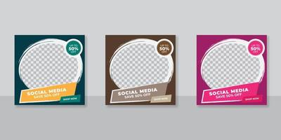 modèle de médias sociaux de concept créatif pour le marketing d'entreprise vecteur