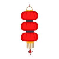 rouge chinois lampe dessin animé illustration vecteur