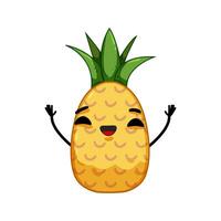 été ananas personnage dessin animé illustration vecteur